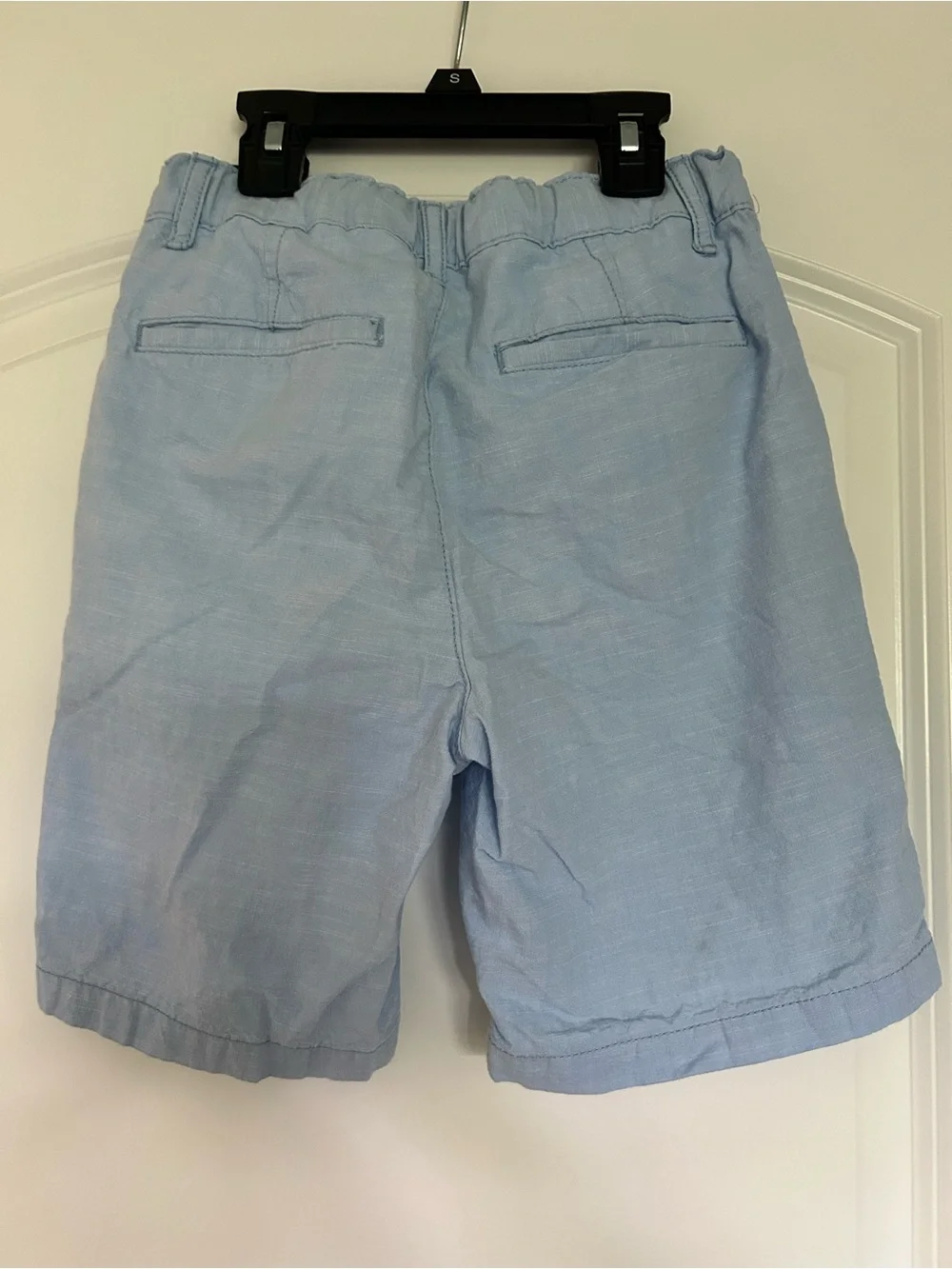 Light Blue Casual Linen-Blend Shorts